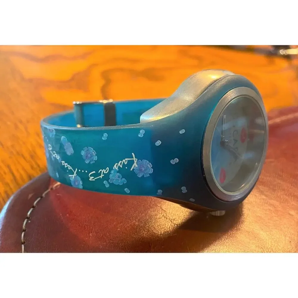Women's 40mm Silver Tone and Blue Poly Watch, Escada Isl;and Kiss